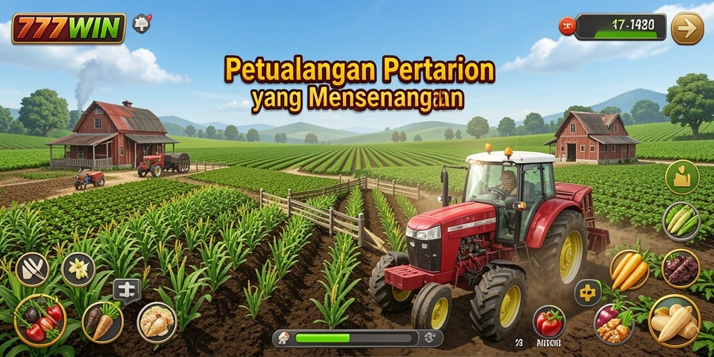 Tampilan gameplay 777WIN yang seru dan mengasyikkan saat bertani.