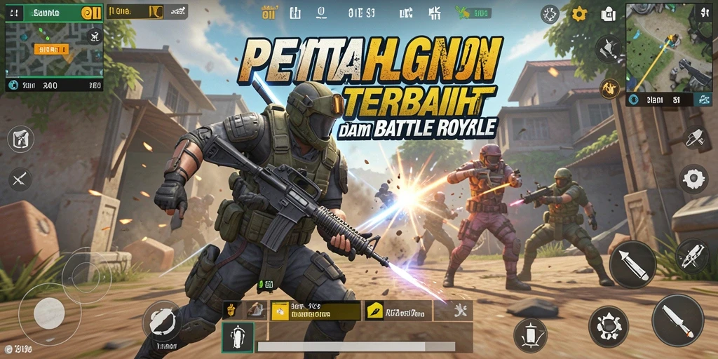 Gameplay intens di dalam arena Battle Royale 8II.