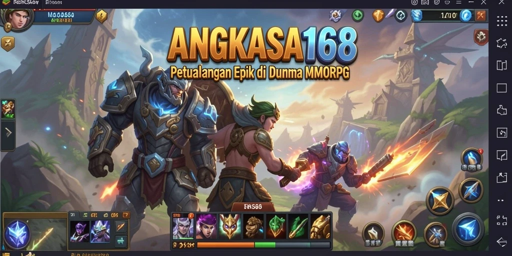 Tangkapan layar utama ANGKASA168 menampilkan aksi pertempuran epik dalam dunia MMORPG.