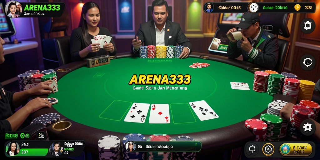 Tampilan gameplay Poker yang seru di ARENA333.