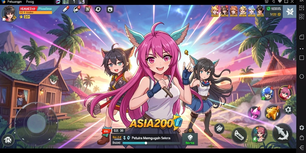 Screenshot gameplay ASIA200 yang menunjukkan aksi seru dalam dunia Anime.