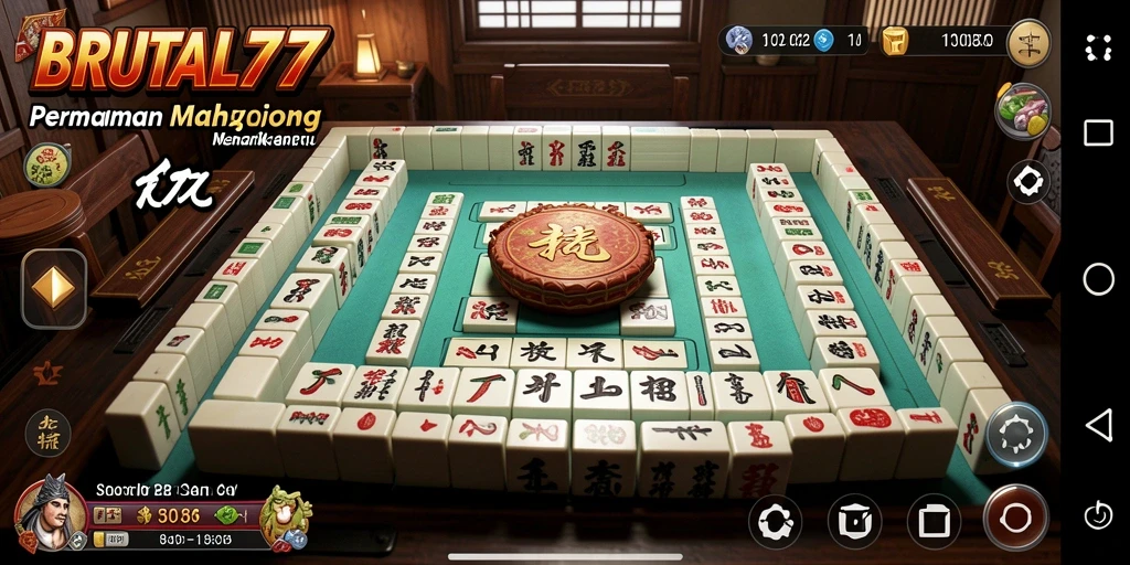 Tangkapan layar BRUTAL77 menampilkan gameplay Mahjong yang menarik.