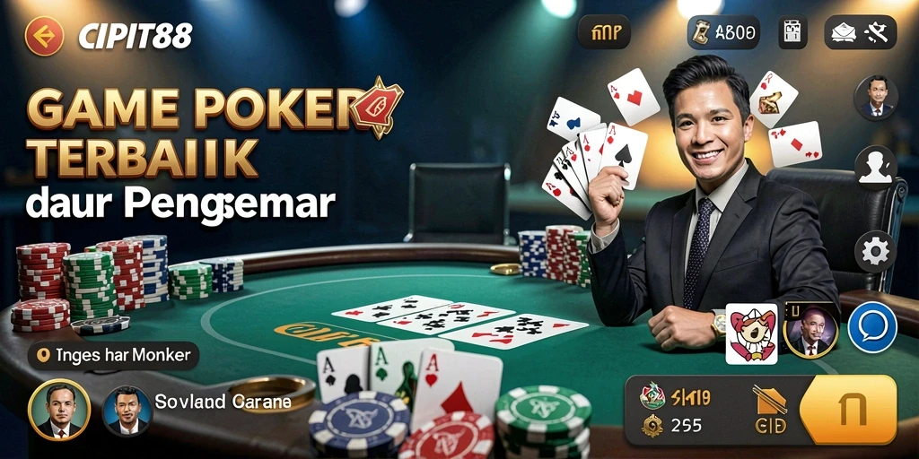 Tampilan gameplay Poker yang mendebarkan di CIPIT88.