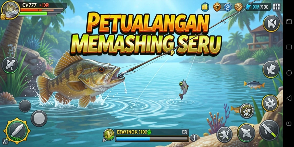 Tampilan gameplay CV777 yang realistis dan menawan saat memancing.
