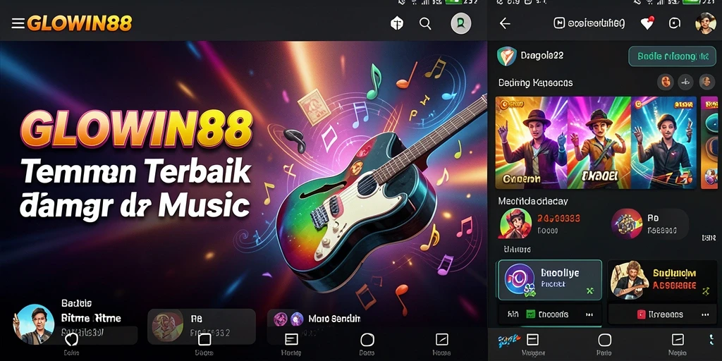 Screenshot GLOWIN88 menampilkan gameplay musik yang seru dan interaktif.