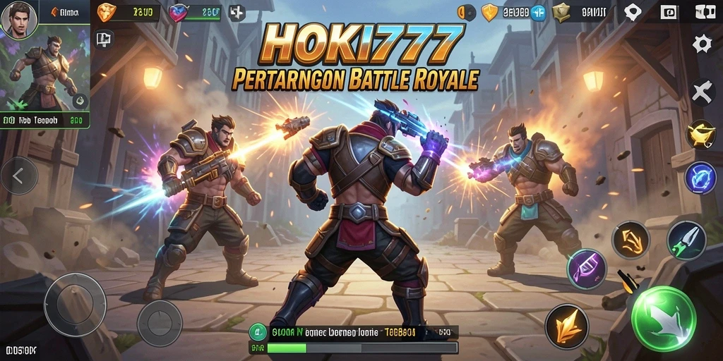 Tampilan mendebarkan dari gameplay HOKI777 dalam aksi Battle Royale.