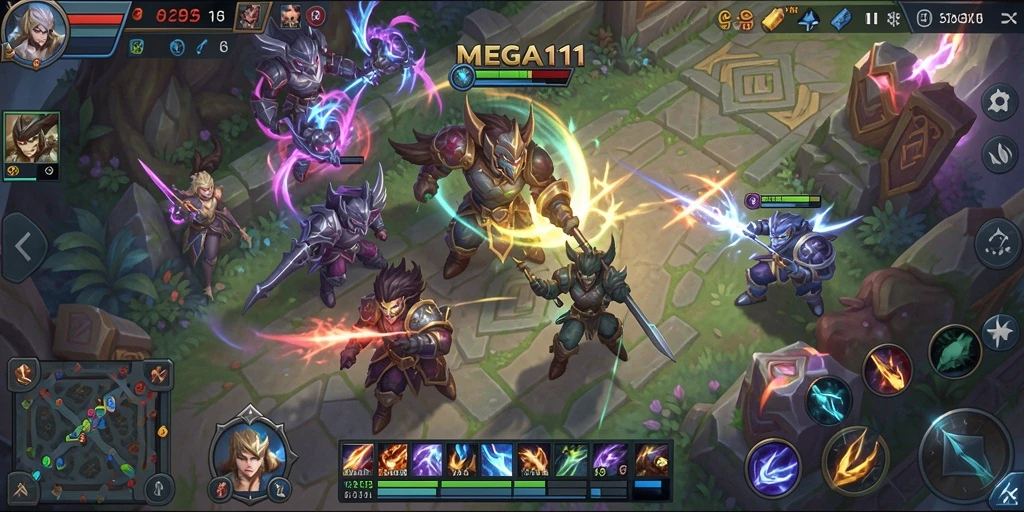 Tampilan gameplay intens di dunia MOBA MEGA111.