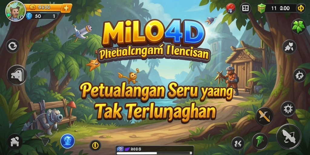 Screenshot gameplay MILO4D menampilkan petualangan yang mendebarkan dan penuh warna.