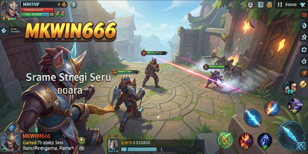 Screenshot gameplay MKWIN666 menampilkan pertempuran strategi yang seru dan menegangkan.