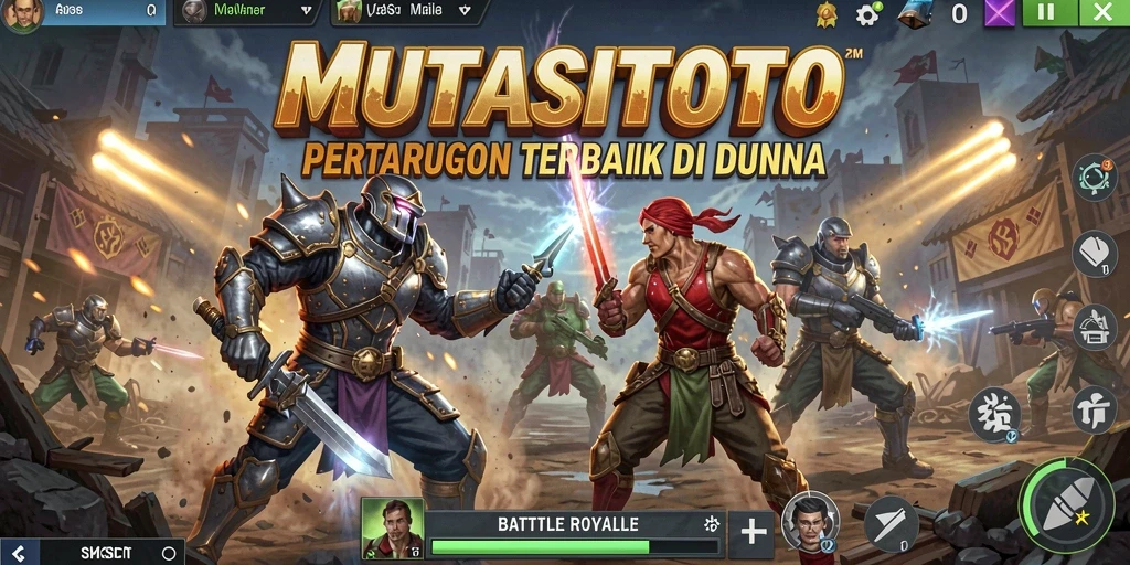 Tangkapan layar MUTASITOTO menampilkan aksi seru dalam game Battle Royale.