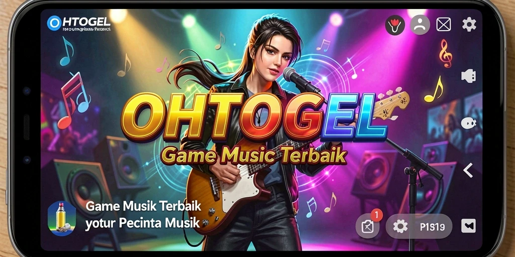 Tampilan antarmuka OHTOGEL dengan berbagai lagu dan fitur interaktif.