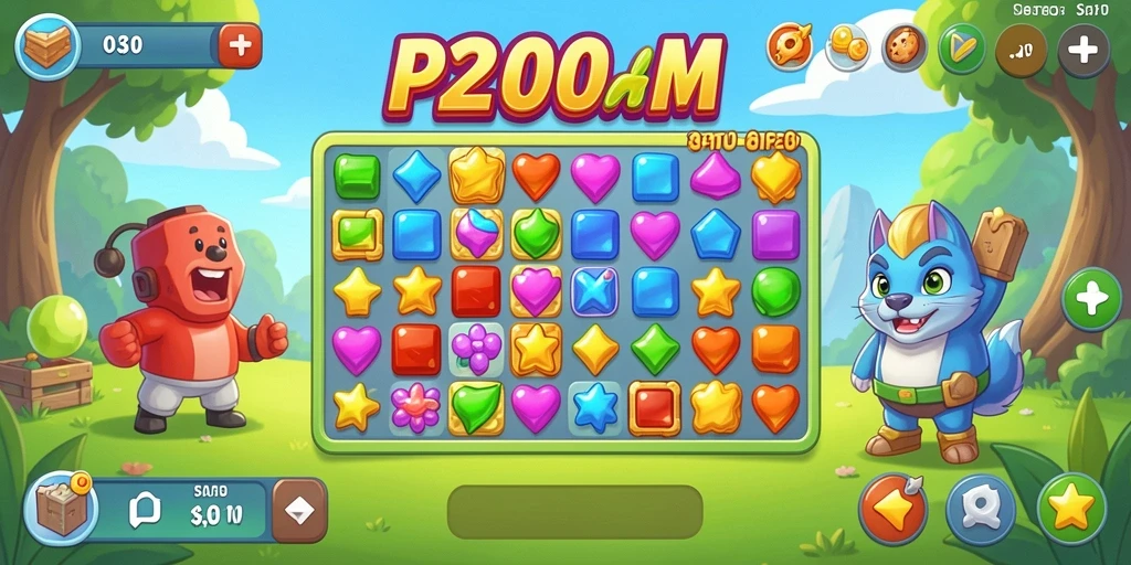 Tampilan gameplay P200M yang seru dan menantang di kategori Match-3.