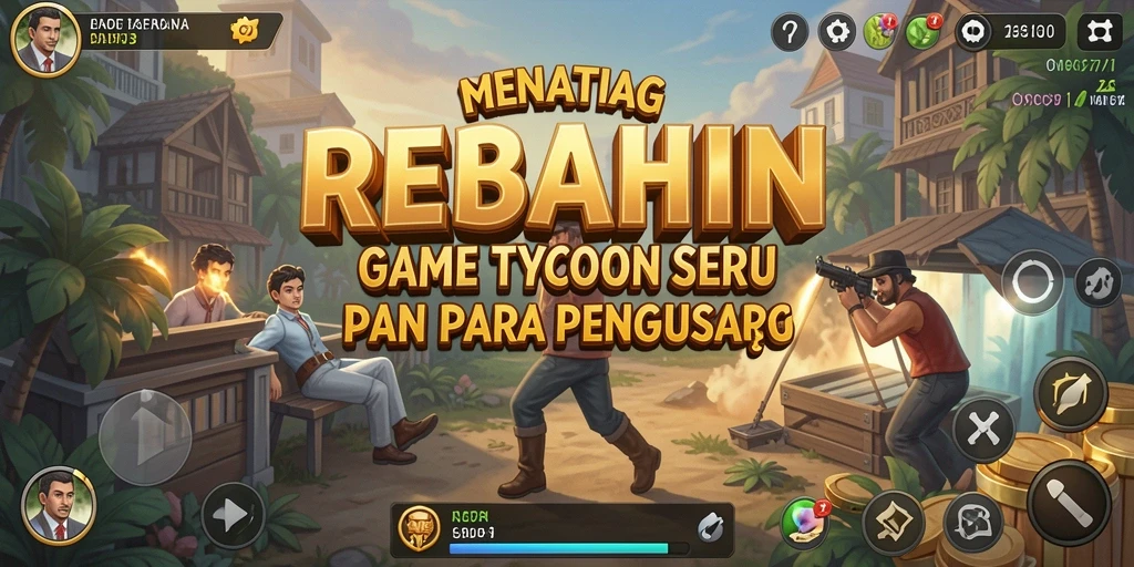 Tampilan menarik dari gameplay REBAHIN yang penuh strategi Tycoon.
