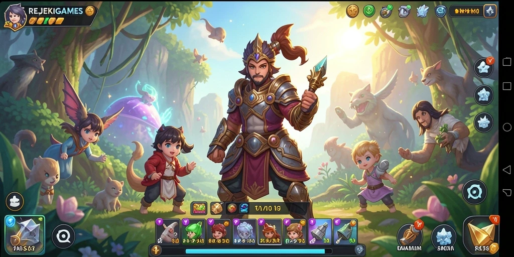 Tampilan gameplay seru REJEKIGAMES dalam genre SLG.