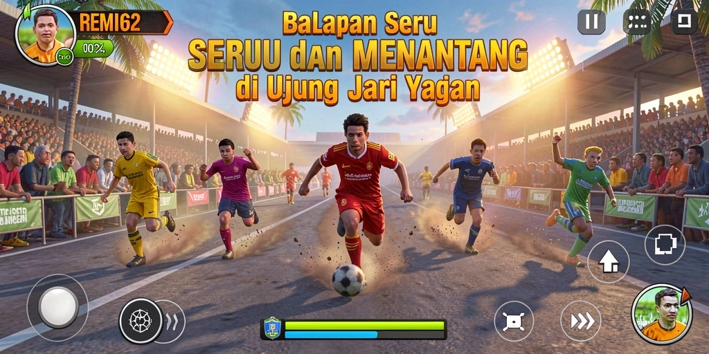 Tangkapan layar gameplay balapan yang penuh aksi dan seru.