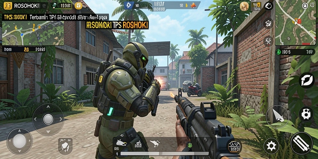 Tampilan gameplay menegangkan dalam ROSOHOKI dengan aksi TPS.