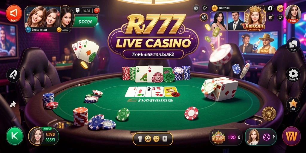 Tampilan gameplay Live Casino RR777 yang mendebarkan dan interaktif.