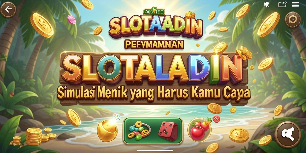 Screenshot menunjukkan gameplay menarik dari SLOTALADIN dengan berbagai mesin slot.