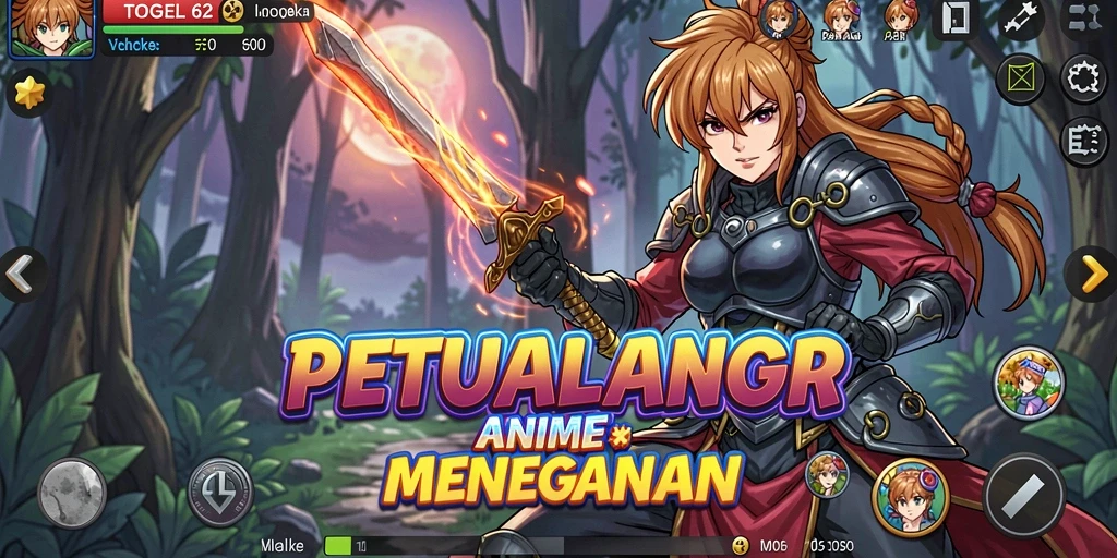 Tampilan gameplay aksi seru di TOGEL62 dengan karakter anime.