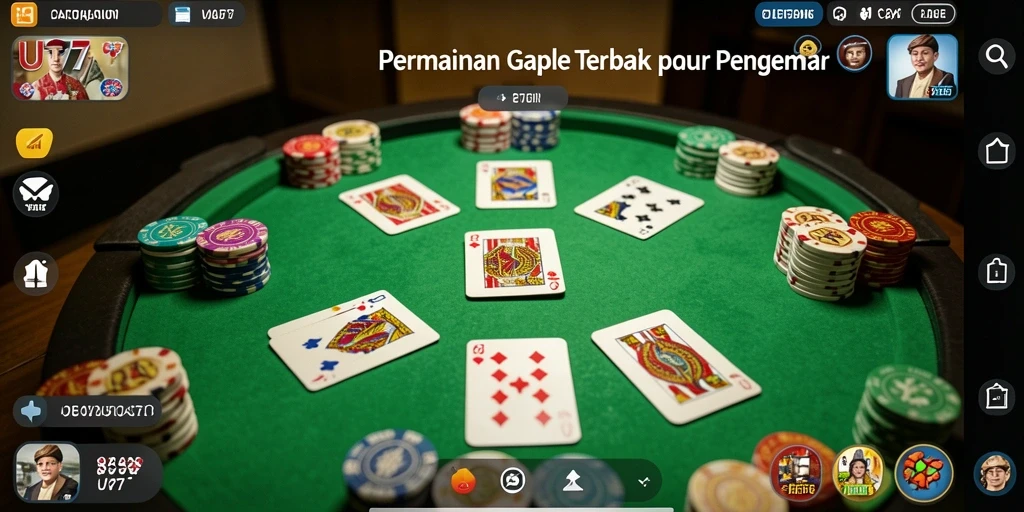 Tampilan screenshot UT77 yang menunjukkan gameplay Gaple yang mengasyikkan.